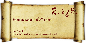 Rombauer Áron névjegykártya